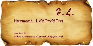 Harmati Lóránt névjegykártya